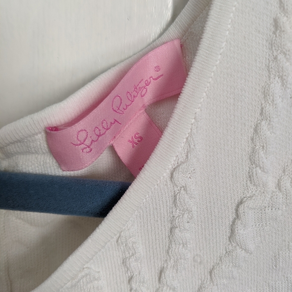 Lilly Pulitzer dress white stretchy shell detail - Picture 6 of 8